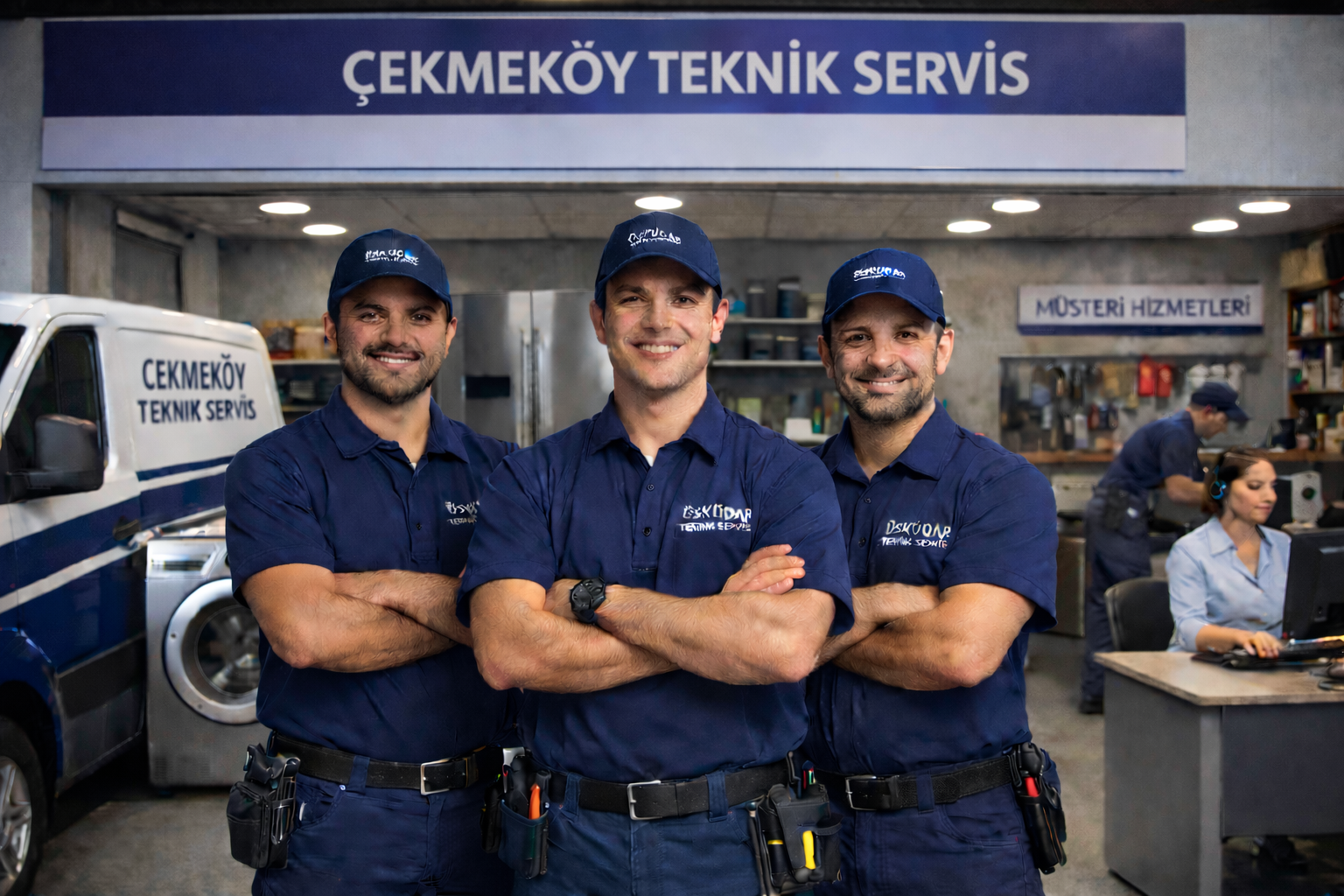 Çekmeköy Bosch Servisi teknik ekibi beyaz eşya tamiri yaparken