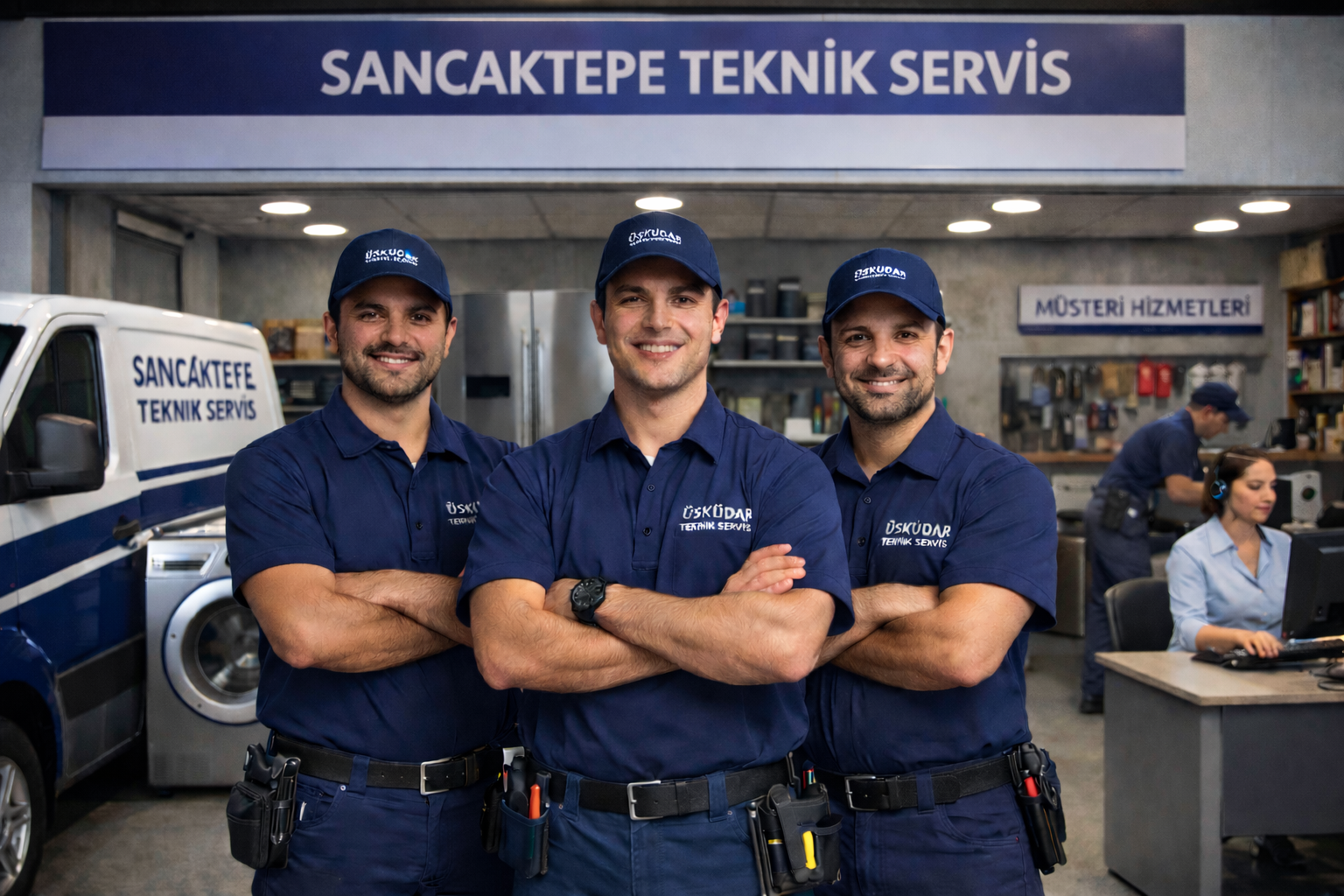 Sancaktepe Bosch Servisi teknik ekibi beyaz eşya tamiri yaparken