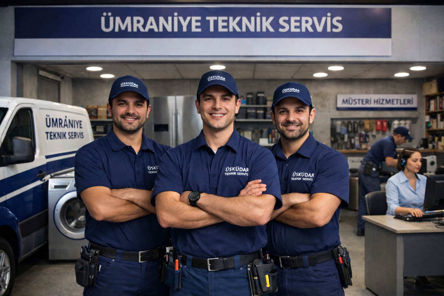 Ümraniye Bosch Servisi teknik ekibi beyaz eşya tamiri yaparken