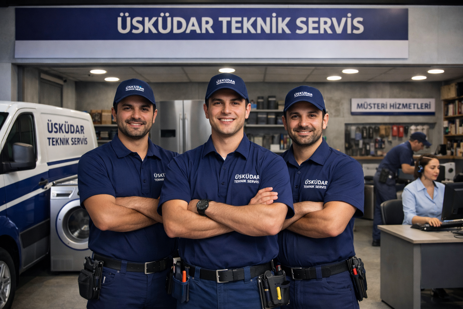 Üsküdar Bosch Servisi teknik ekibi beyaz eşya tamiri yaparken